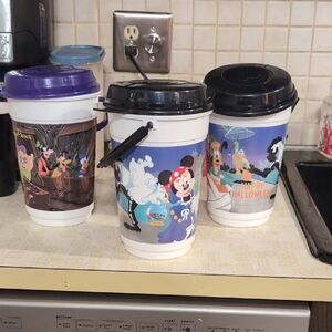 Disney Themed Halloween Popcorn Buckets - Black, Purple, White